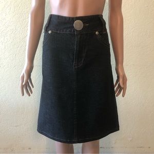 In Look Jeans Women’s Size 42(L) Black Denim Jeans Skirt High Waisted Elastic